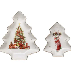 Ladelle Ashdene Spirit Of Christmas Tree Platters (Set Of 2)