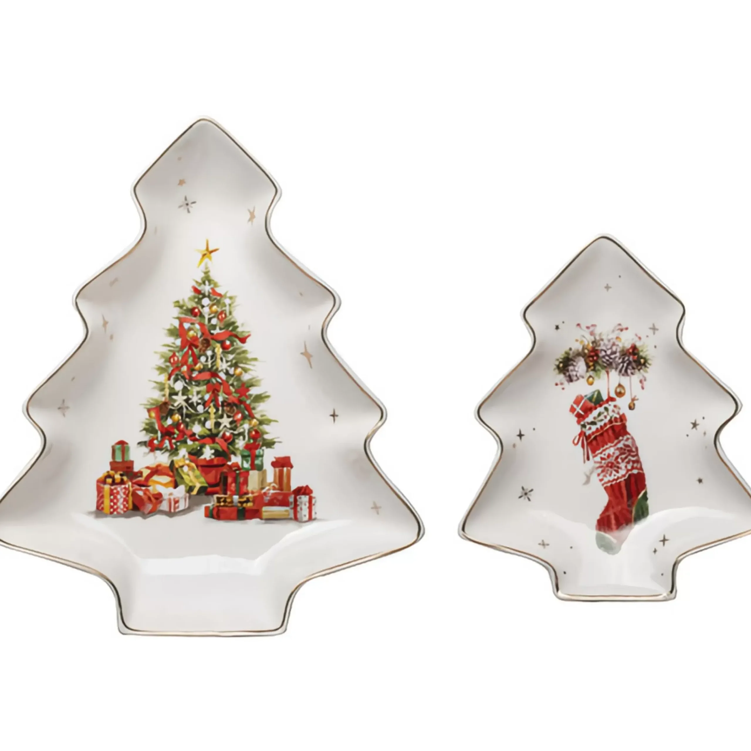 Ladelle Ashdene Spirit Of Christmas Tree Platters (Set Of 2)