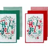 Ladelle Joyful Jolly Christmas Kitchen Towel (Pack Of 3, 2 Styles) - 70Cm