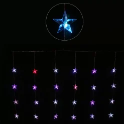 Led Colour Change 24 Star Curtain - 120Cm