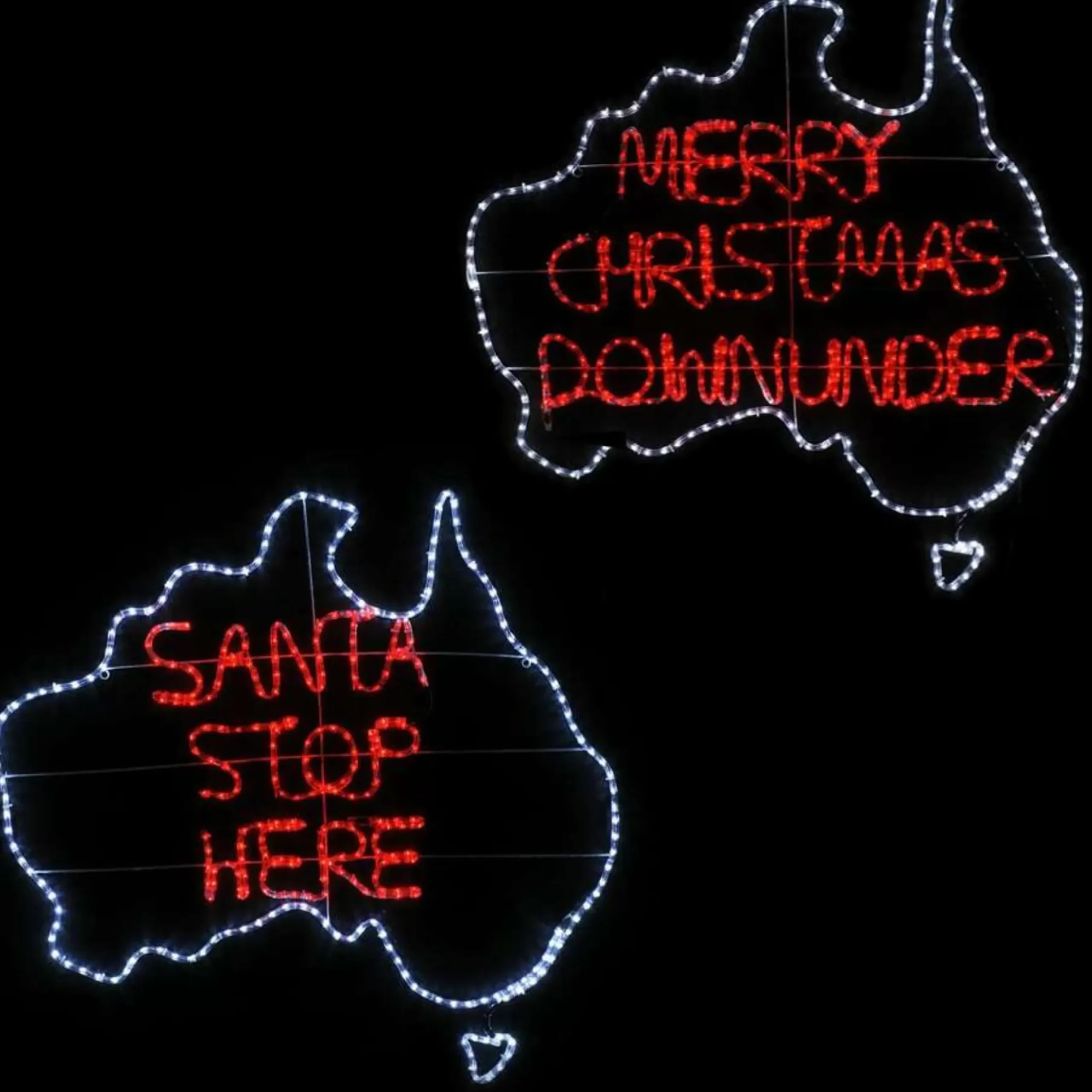 Led Ropelight Australian Christmas Map - 109Cm