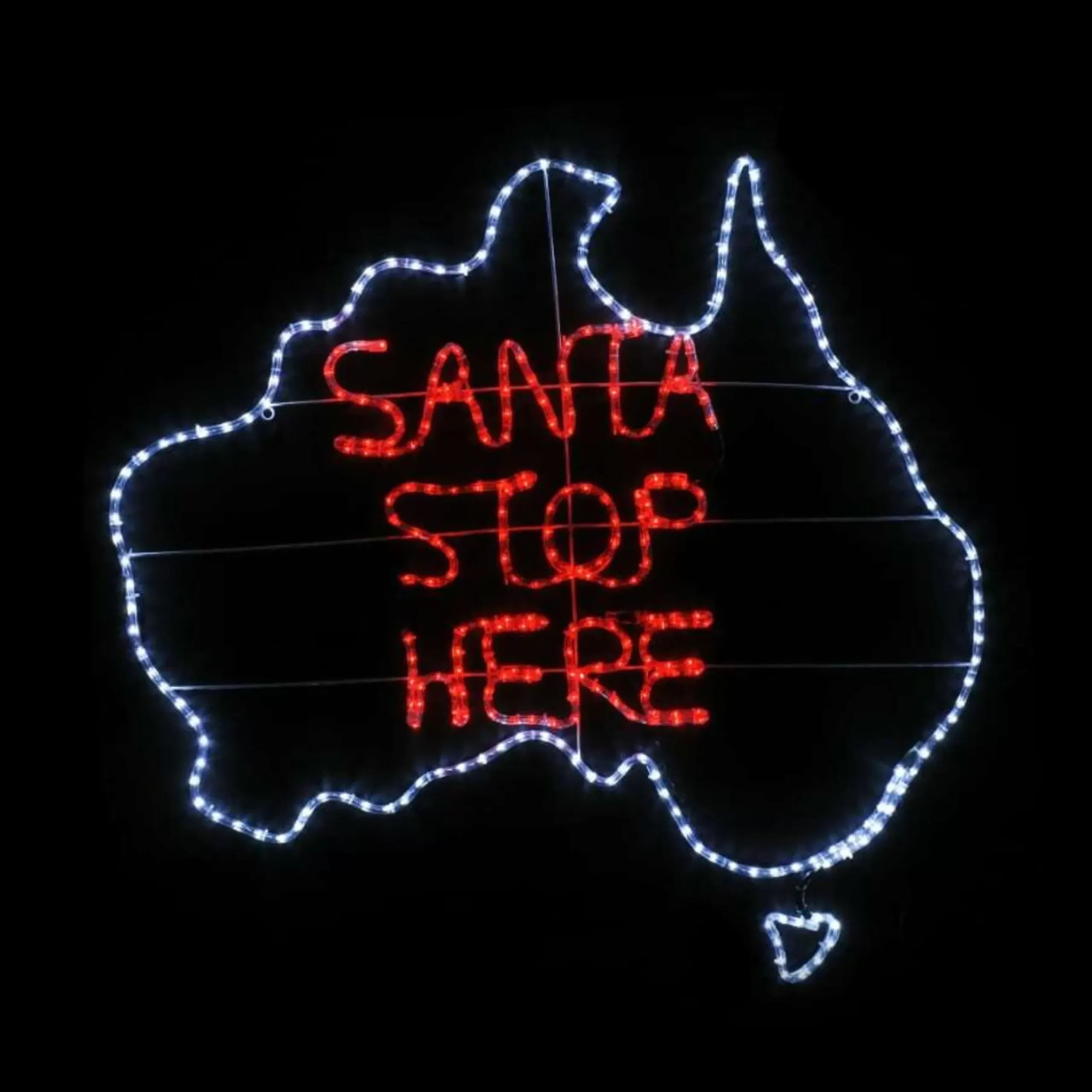 Led Ropelight Australian Christmas Map - 109Cm