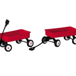 Lemax Red Wagons (Set Of 2) - 1.6Cm