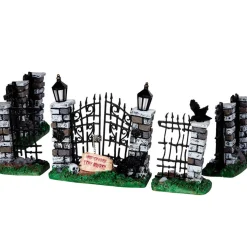 Lemax Spooky Iron Gate And Fence (Set Of 5) - 31Cm