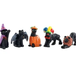 Lemax Spookytown Halloween Cats (Set Of 5)