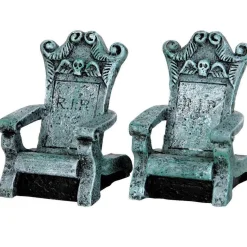 Lemax Spookytown Tombstone Chairs (Set Of 2) - 4.5Cm