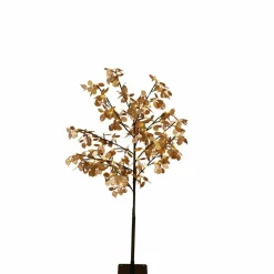 Light Up Gold Lunaria Honesty Tress With 72 Lights - 120Cm