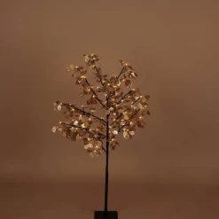 Light Up Gold Lunaria Honesty Tress With 72 Lights - 120Cm