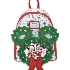 Loungefly Mickey Mouse Holiday Wreath Mini Backpack - 69Cm
