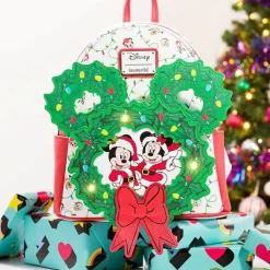 Loungefly Mickey Mouse Holiday Wreath Mini Backpack - 69Cm