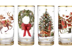 Magic Of Christmas Glass Highball Tumbler (Set Of 4) - 15Cm