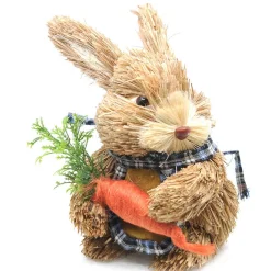 Male Bunny Rabbit With Blue Check Tie -17Cm