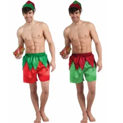Mens Elf Shorts And Elf Hat Set Of 2 (2 Styles)