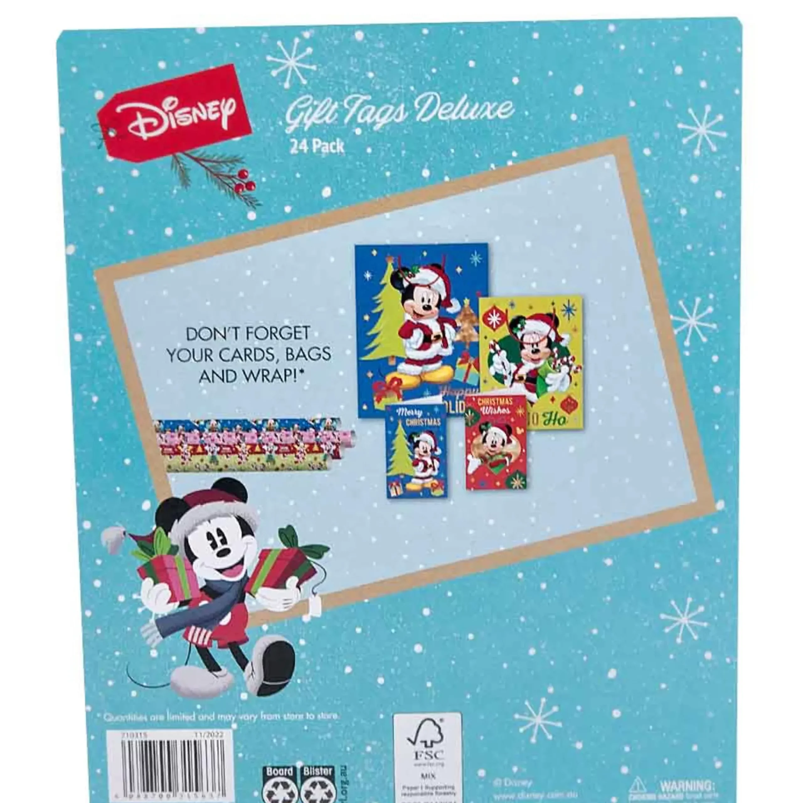 Mickey Mouse Gift Tags (Pack Of 24) - 8Cm
