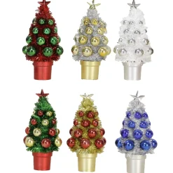Mini Tinsel Christmas Tree In Pot - 16Cm