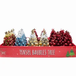 Mini Tinsel Christmas Tree In Pot - 16Cm