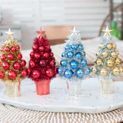 Mini Tinsel Christmas Tree In Pot - 16Cm