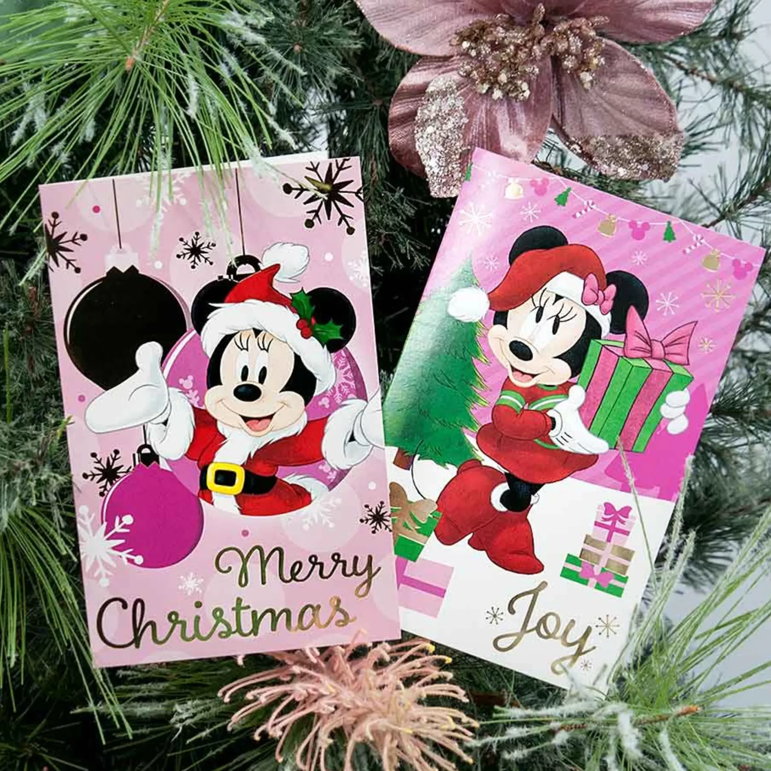 Minnie Mouse Christmas Cards (2 Designs) Pack Of 10 - 20Cm