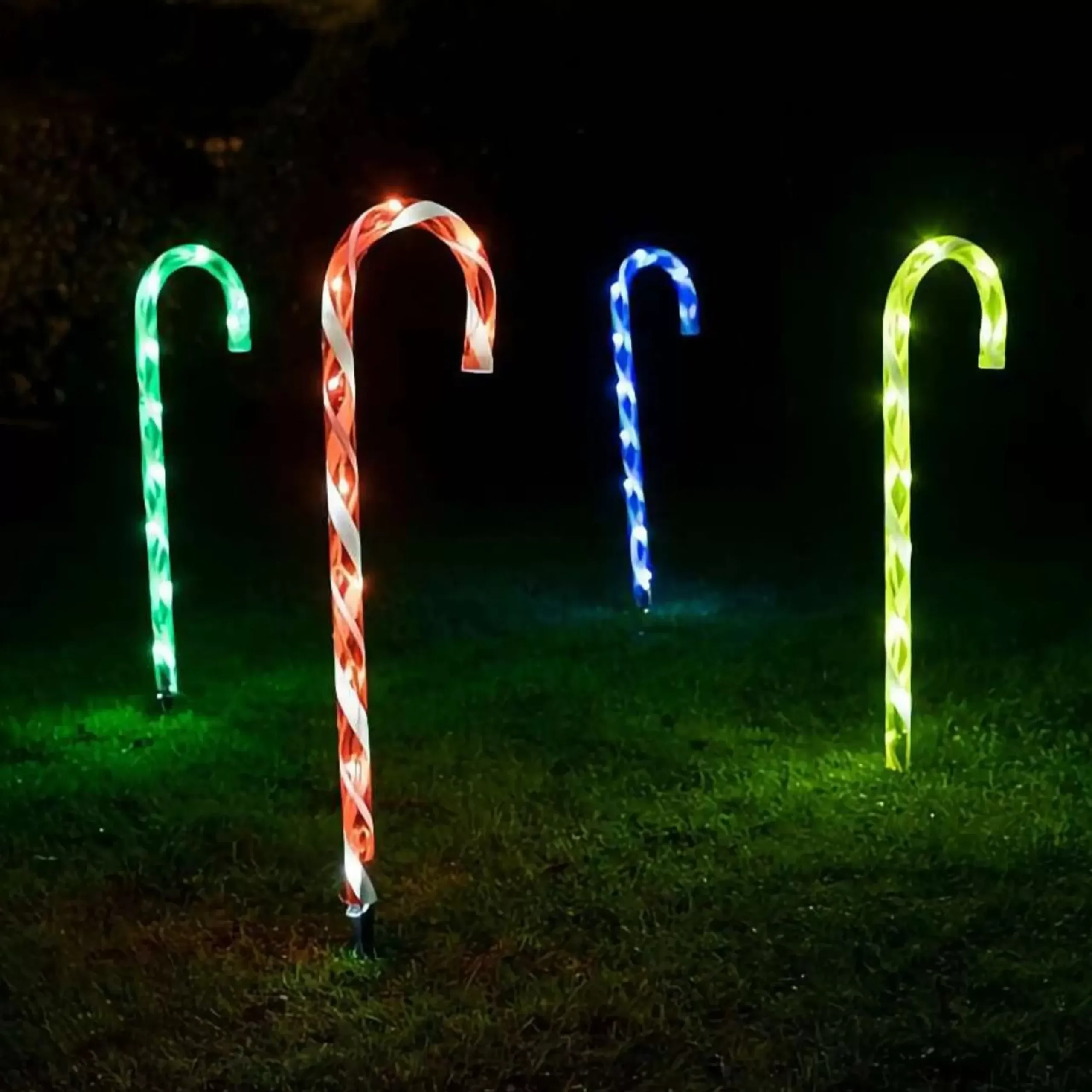Multicolour Connectable Candy Cane Lights (Set Of 4) - 58Cm