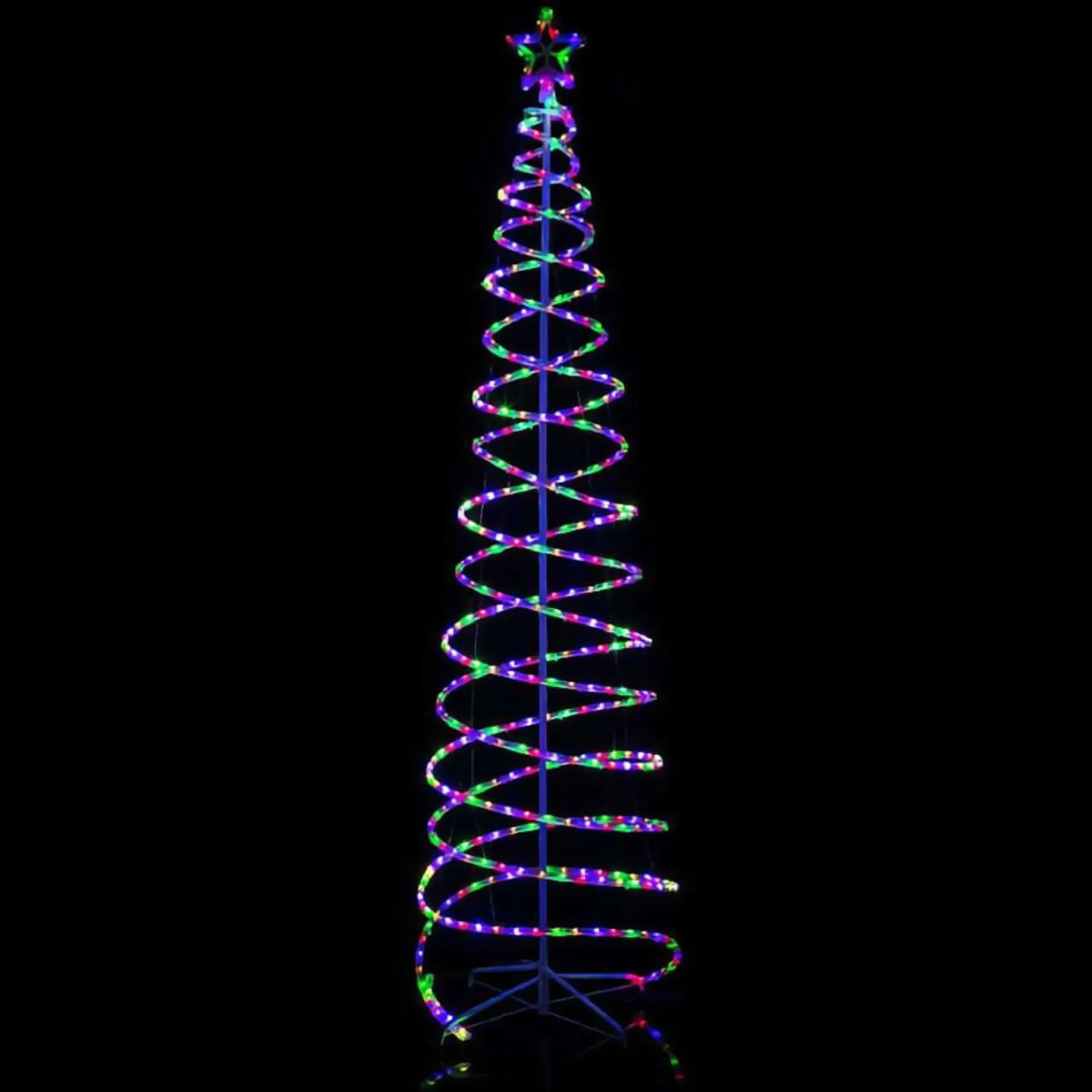 Multicolour Double Spiral Led Ropelight Tree - 2.1M
