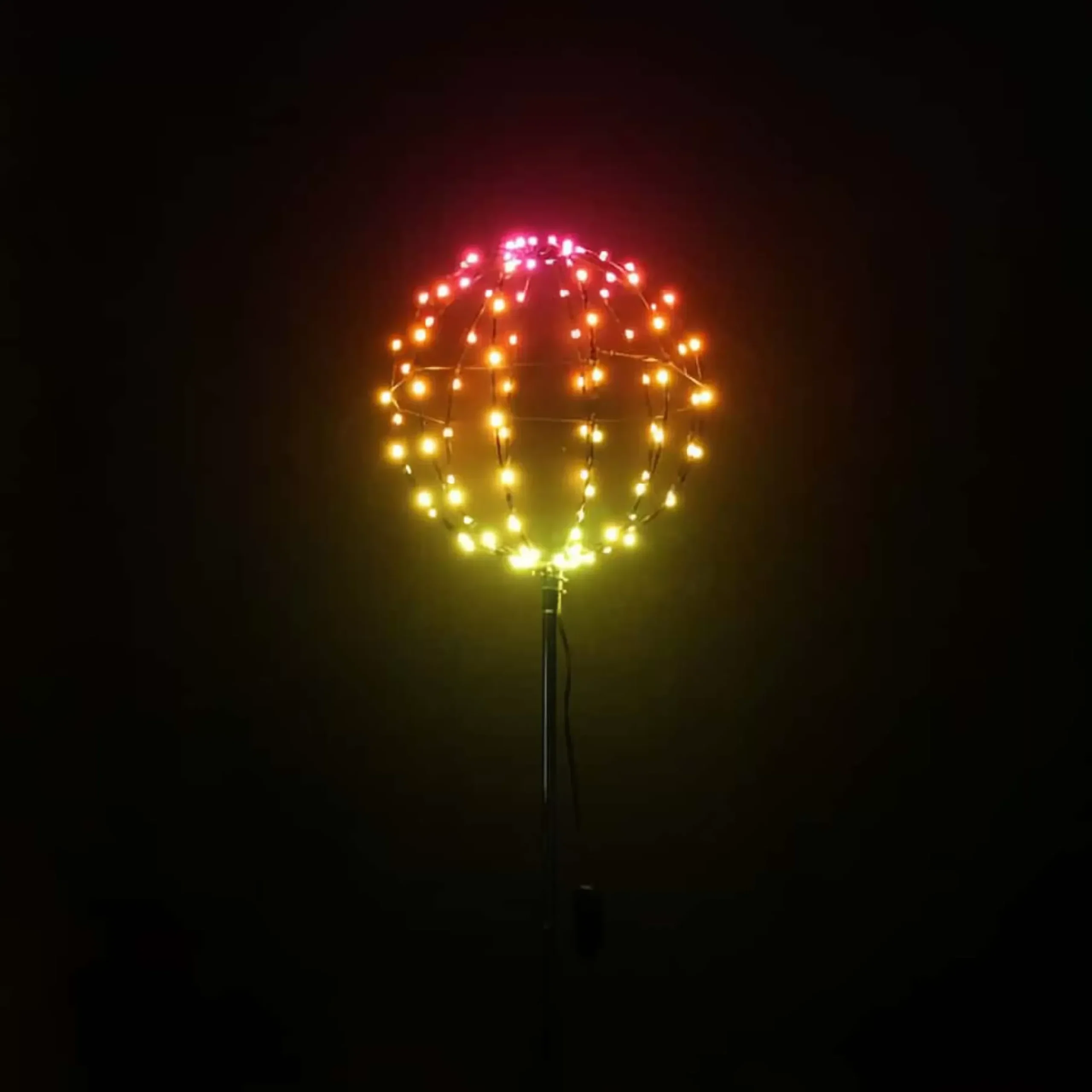 Multicolour Rgb Ball Light On Pole - 30Cm