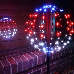 Multicolour Rgb Ball Light On Pole - 30Cm