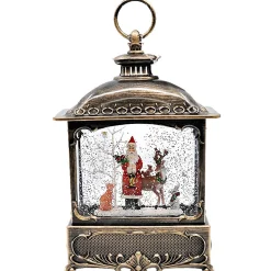 Musical Light Up Santa Lantern - 30Cm