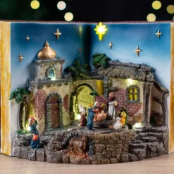 Nativity Book Scene Led Musical Rotating - 31Cm