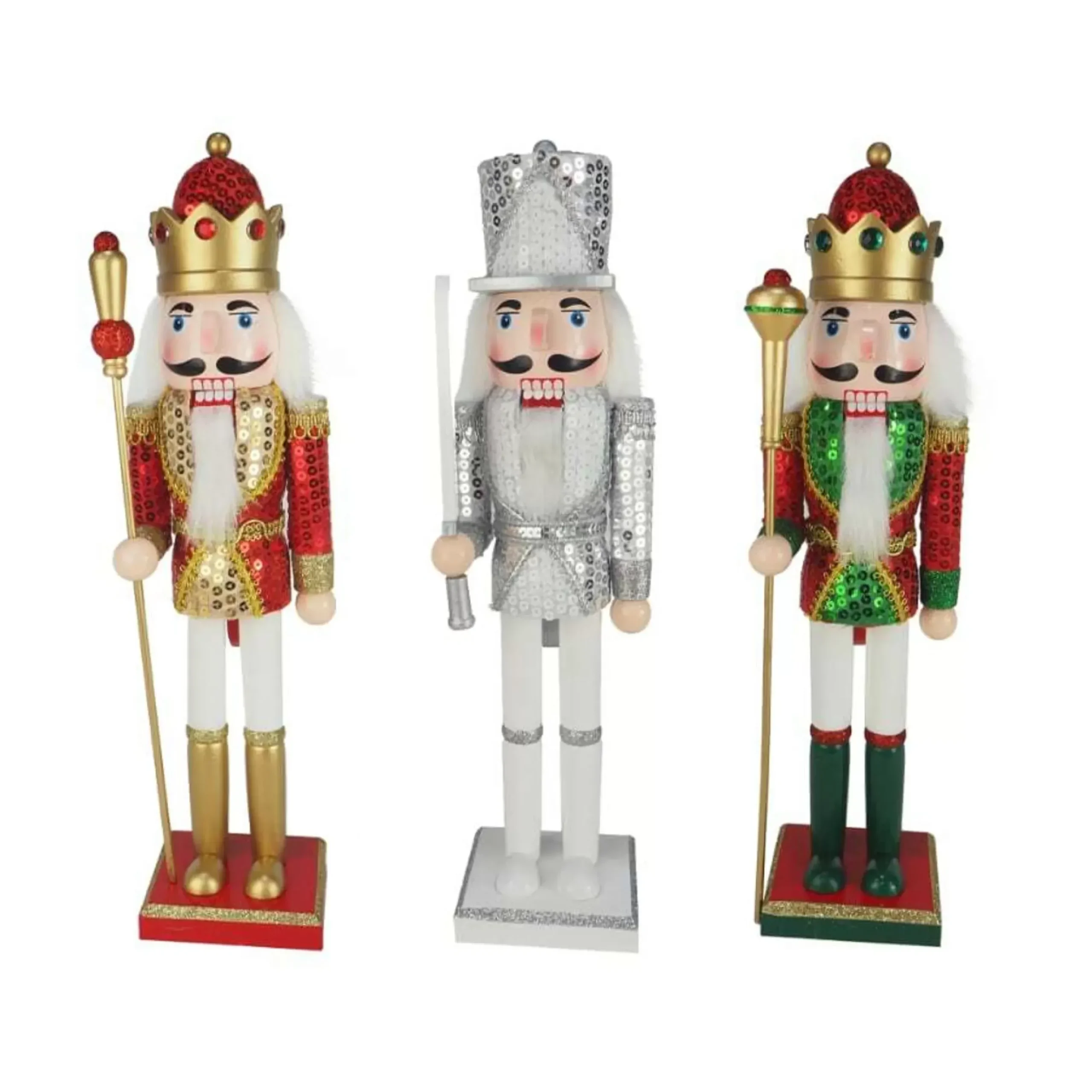Nutcracker With Sequin Jacket & Hat (3 Styles) - 38Cm