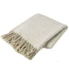 Oatmeal Herringbone Acrylic Throw - 152Cm