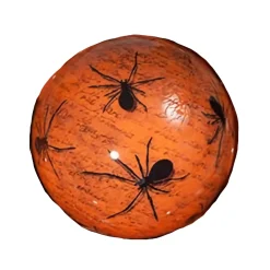 Orange Spider Lacquer Halloween Ball -7.5Cm