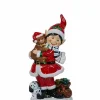 Outdoor Christmas Elf With Teddy Bear - 93Cm
