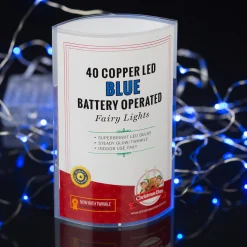 40Pc Copper Wire Battery Fairy Lights - Blue
