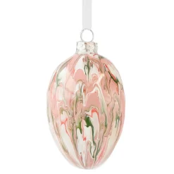 Pink Green Glass Melt Egg - 12Cm