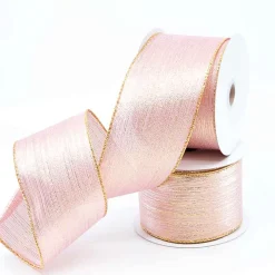 Pink With Gold Edge Ribbon - 10M