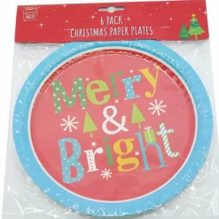 Plates Printed Designs (4 Styles / Pack Of 6) - 23Cm