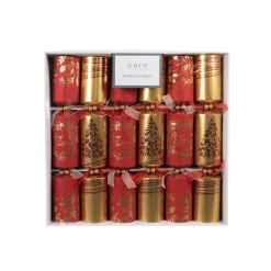 Platinum Cracker Red Gold Wreath Tree (Pack Of 6) - 35Cm