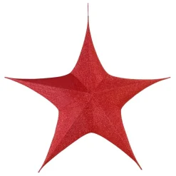 Pop Up Red Tinsel Star - 180Cm