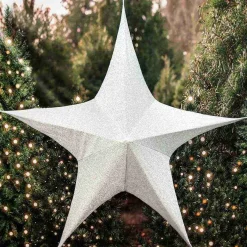 Pop Up Silver Tinsel Star - 180Cm