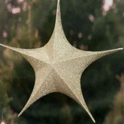 Pop-Up Tinsel Star Gold - 65Cm