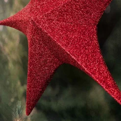 Pop-Up Tinsel Star Red - 65Cm