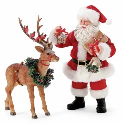 Possible Dreams Santa And Reindeer (Set Of 2) - 26.5Cm