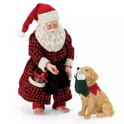 Possible Dreams Santa's Slippers And Puppy Dog (Set Of 2) - 25Cm