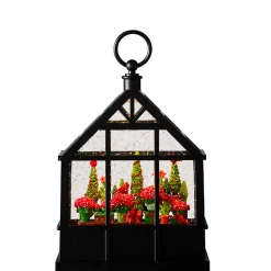 Potted Flowers With Cardinals Light Up Water Greenhouse - 24Cm