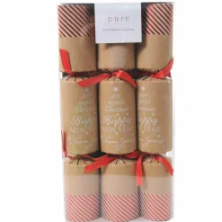 Premium Natural Red Word Tree Cracker (Pack Of 6) - 30Cm