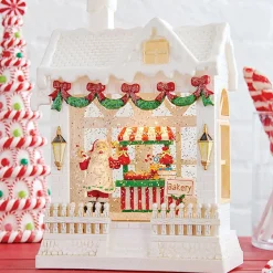 Raz Baking Santa Lighted Water House - 25Cm