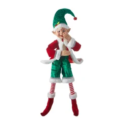 Raz Imports Green Velvet Best Dressed Christmas Elf - 76Cm