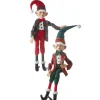 Red And Green Tartan Posable Elf (2 Styles) - 76Cm