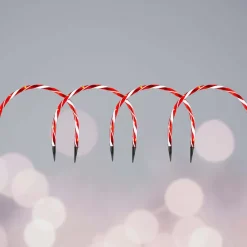 Red And White Arch Pathway Candy Cane Lights (Set Of 4)