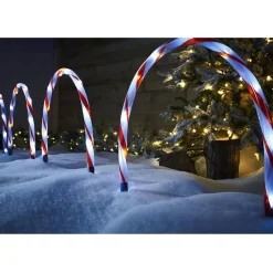Red And White Arch Pathway Candy Cane Lights (Set Of 4)
